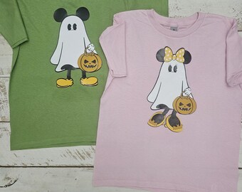 DISNEY HALLOWEEN MICKEY, Mickey Minnie Ghost Shirt, Disney Kind Shirt, Disneyland Shirt, Disneyworld Shirt, passende Familien Reise Shirt!