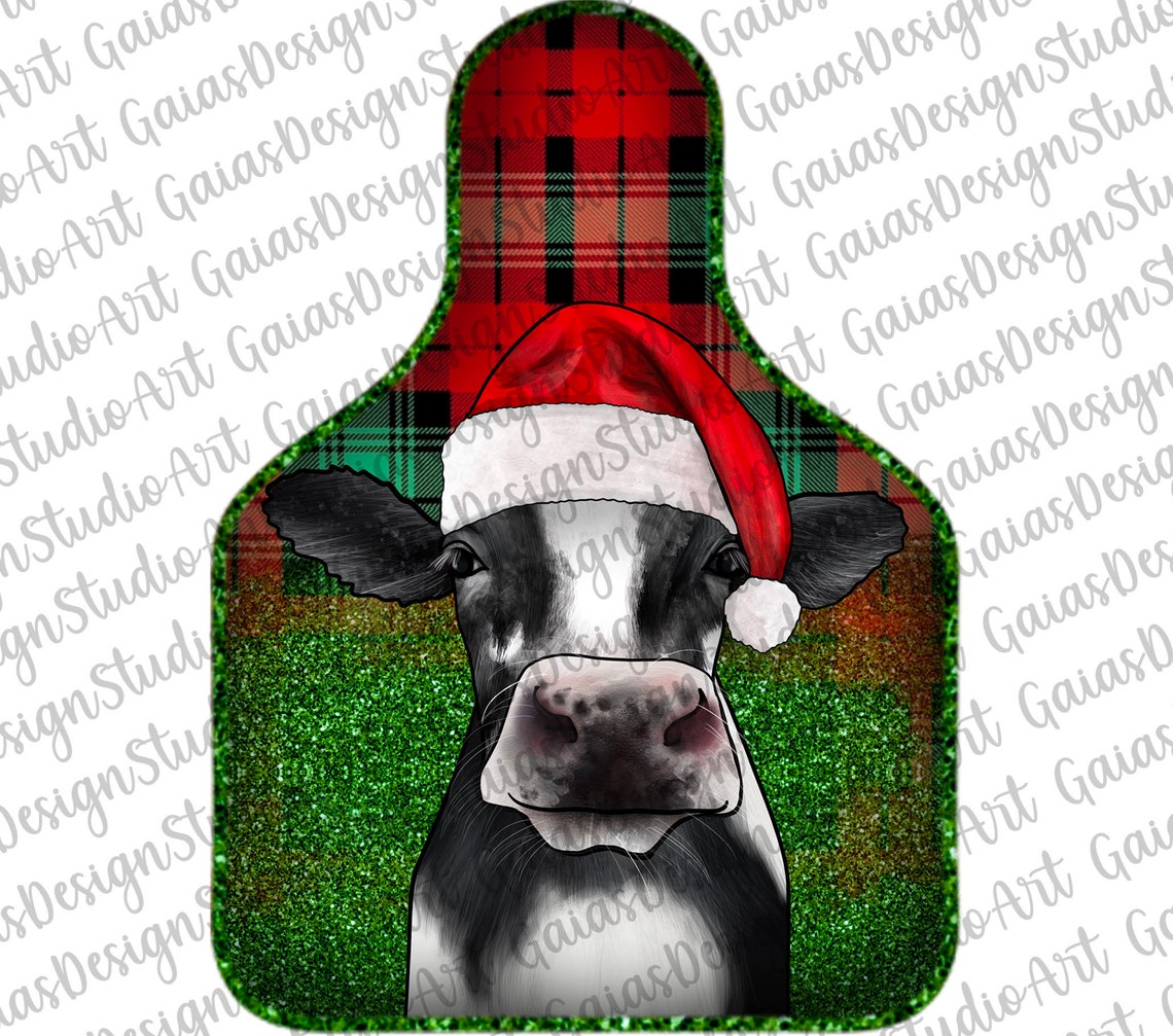 Christmas Cow Tag Earrings Png Bundle Sublimation Design | Etsy