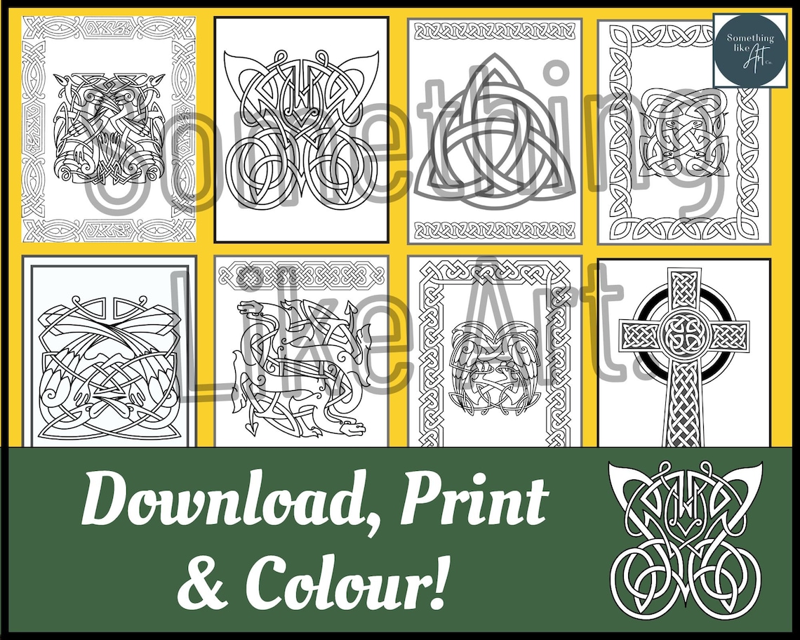 Colouring Book: Celtic Knots, Designs, Animals of Folklore | Adult