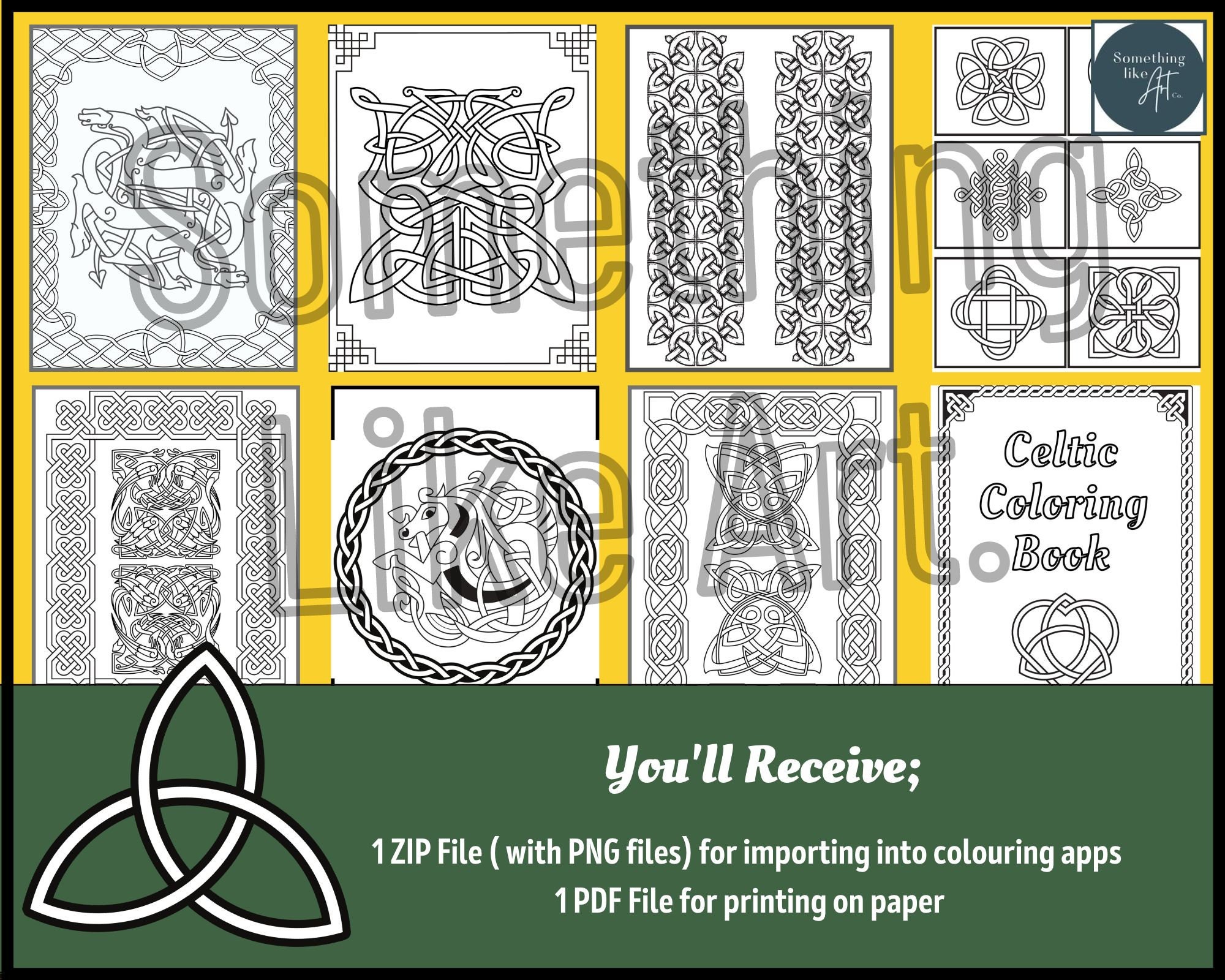 Colouring Book: Celtic Knots, Designs, Animals of Folklore | Adult