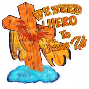 Hero Kreuz, Handgezeichnetes Sublimation Design, Digitaler Download, druckbare PNG, religiöse, christliche, spirituelle, Cricut, Kind Png, Kinder Png