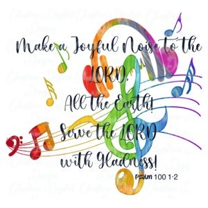 Make a Joyful noise, PNG Hand drawn Sublimation design, Digital Download, Printable PNG, Religious, Spiritual, Christian, Cricut, Silhouette