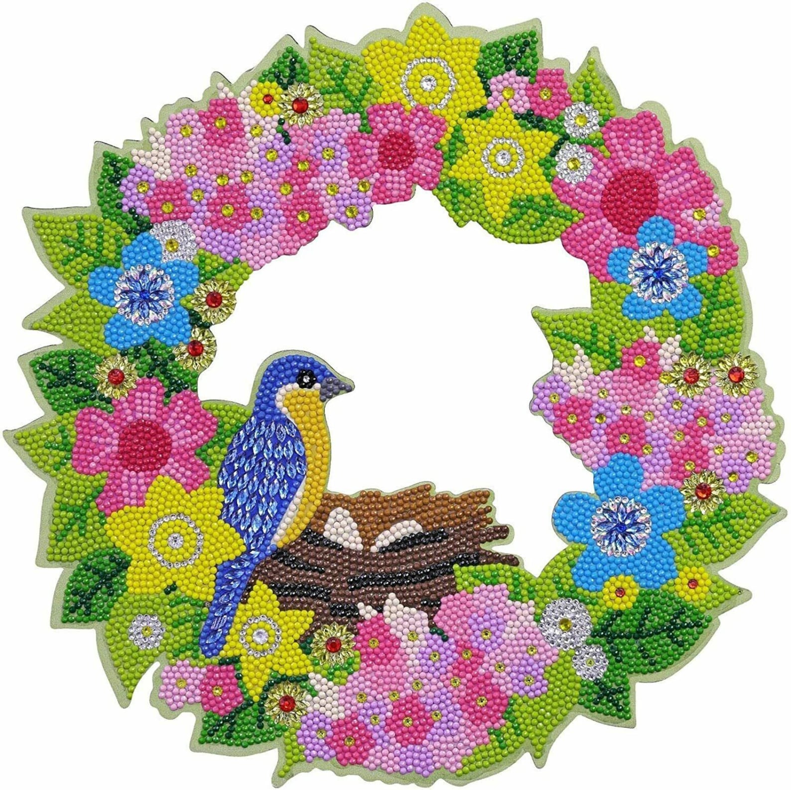 Craft Buddy Crystal Art Spring Wreath Kit bird and flowers Etsy