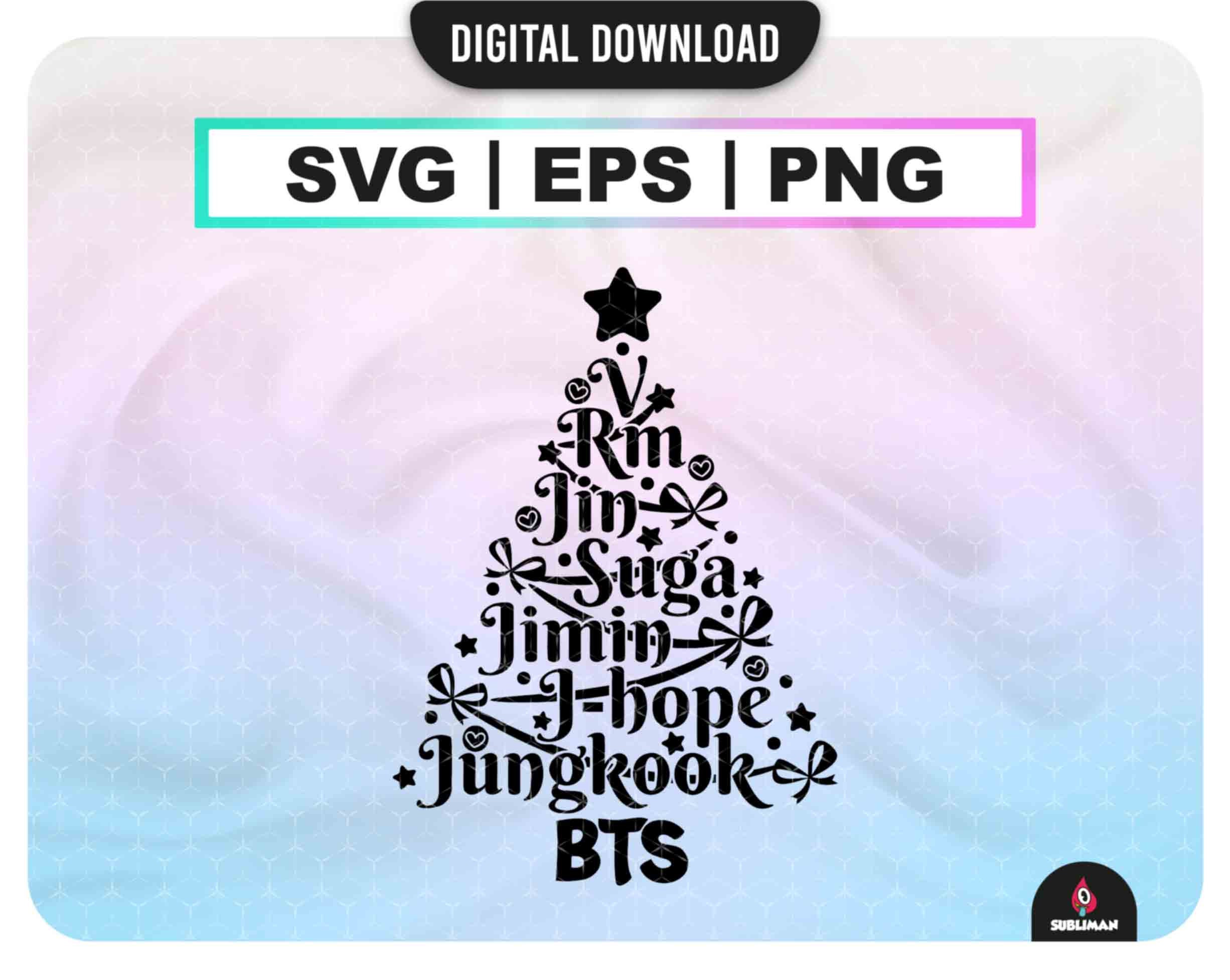 Christmas BTS Member Svg /kpop Star PNG / BTS Printable Decal Etsy UK