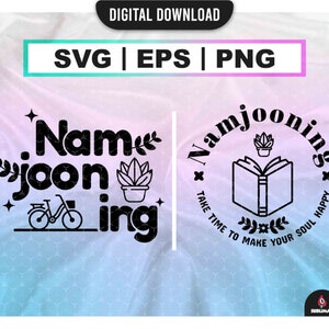 Namjooning Svg /Kpop Star PNG / BTS RM Stickers / Vector files for Cricut