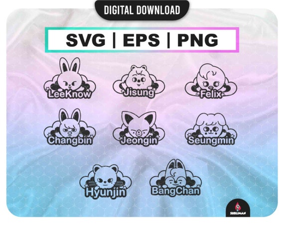 Stray Kids Sticker SKZ Clip Art Kpop Digital Download Instant