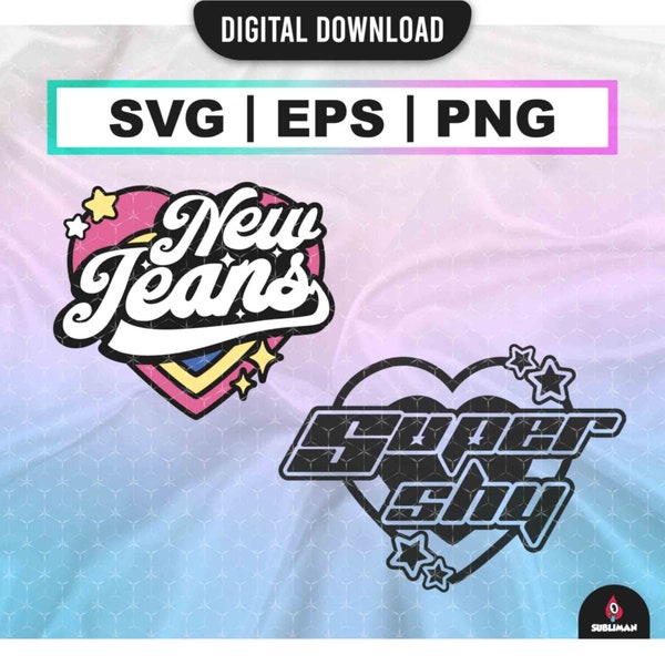 NewJeans -  Super shy Svg, Png, Pdf, Eps / NewJeans powerpuff girls Member Decal Printable / Vector files for Cricut / Kpop Svg