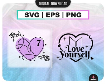 Love yourself BTS  Svg / Kpop Star / BTS PNG / Bts Printable Decal / Vector files for Cricut