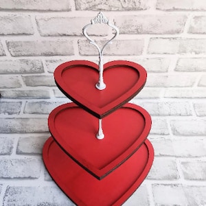 SVG File - Heart Tiered Tray | Digital Cut File for Glowforge | Laser File