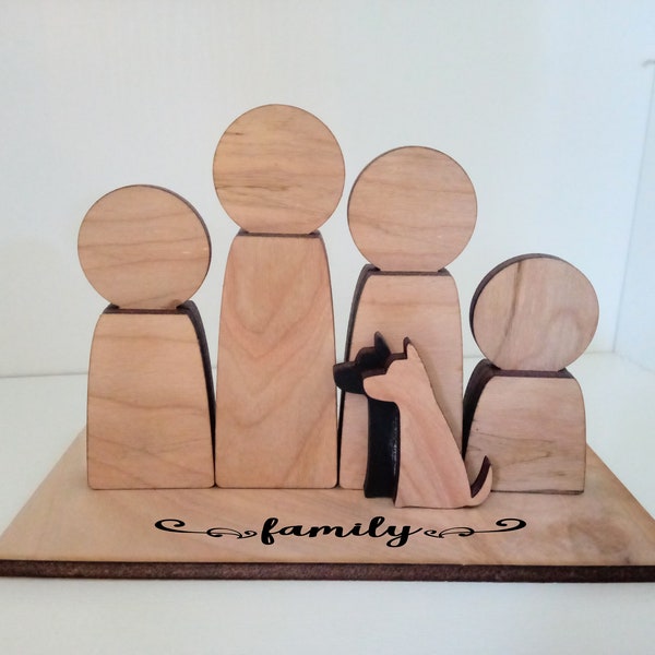 SVG File - Minimal Family Mantle Display | Personalized Family Decor| Digital Cut File for Glowforge | Laser Cut