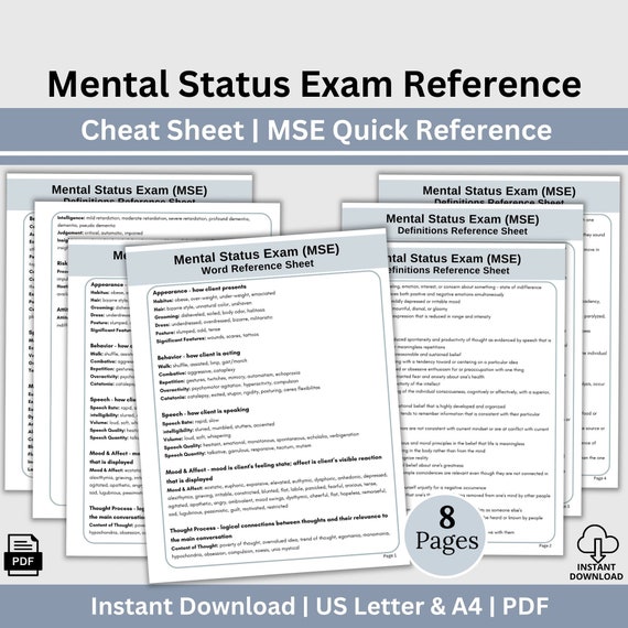 CHEAT SHEET BUNDLE, Mental Health Desk Top Reference, Therapist