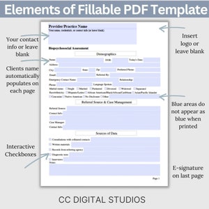 15-page comprehensive biopsychosocial fillable PDF template! Perfect for therapists, school psychologists, and professionals in psychology fields. Streamlining your therapist office, therapy  notes, psychology, therapy tool, therapy resource