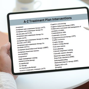 Therapy Interventions List & Treatment Planning Educational Material ...
