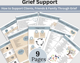 Grief Support Worksheets: Coping with Loss, Rituals & Education (Digital Download)