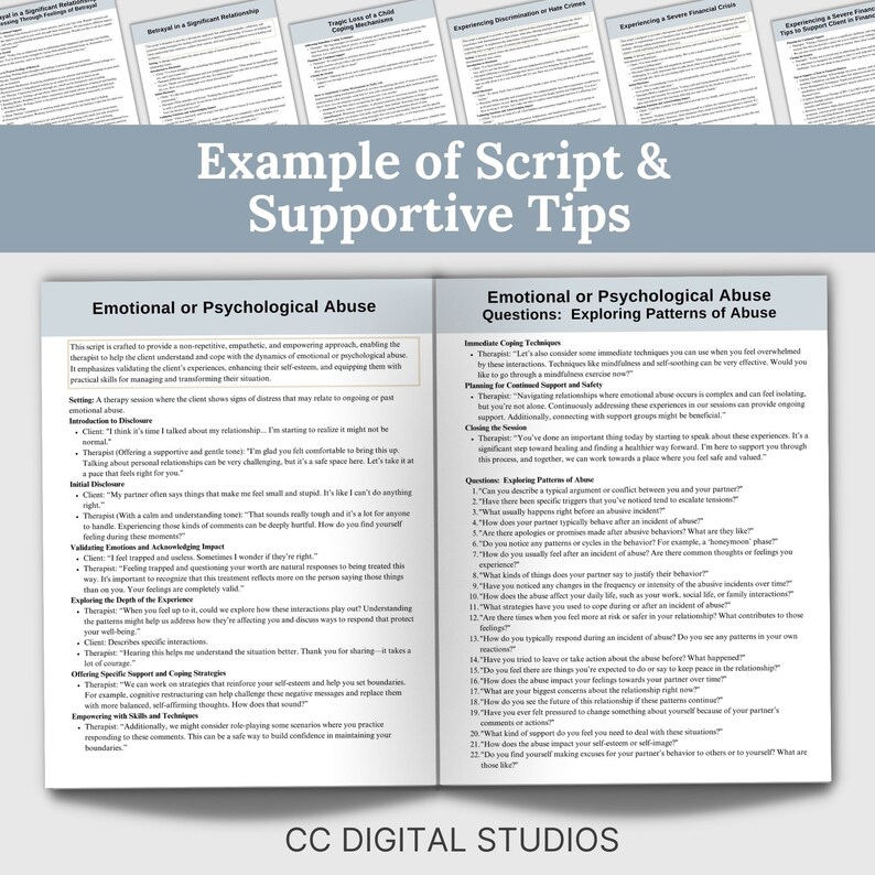 Trauma Therapy Scripts & Tips, Therapist Office Cheat Sheets, Therapist ...