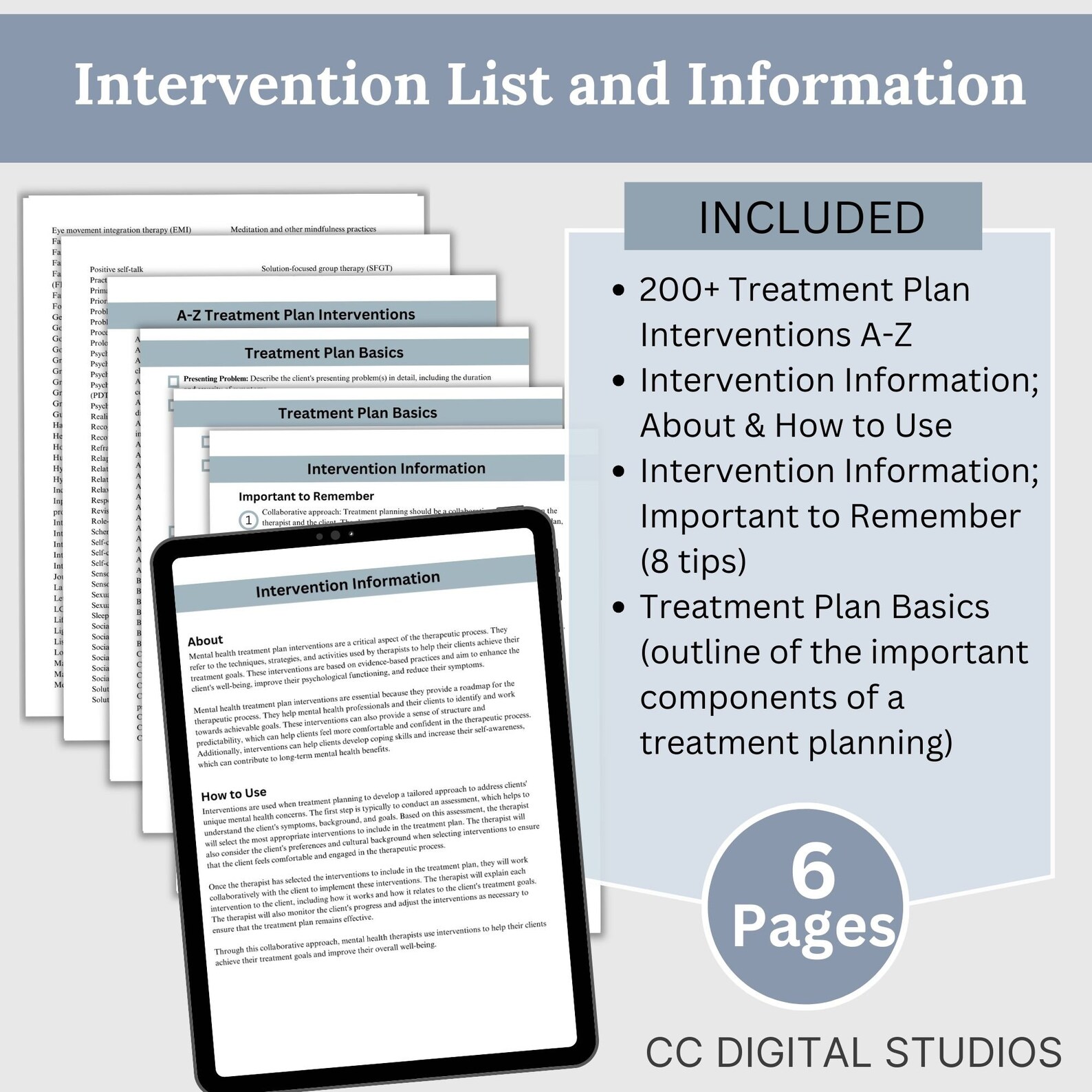 Therapy Interventions List: Treatment Planning Cheat Sheet (digital ...