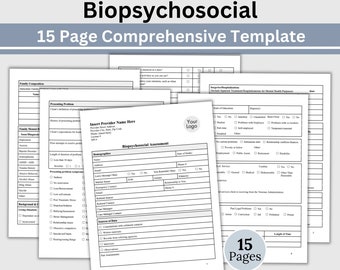 Biopsychosocial Client Intake Form, Ideal for School Psychologist, Therapy Notes for Therapist Office, Google Doc Therapy Template