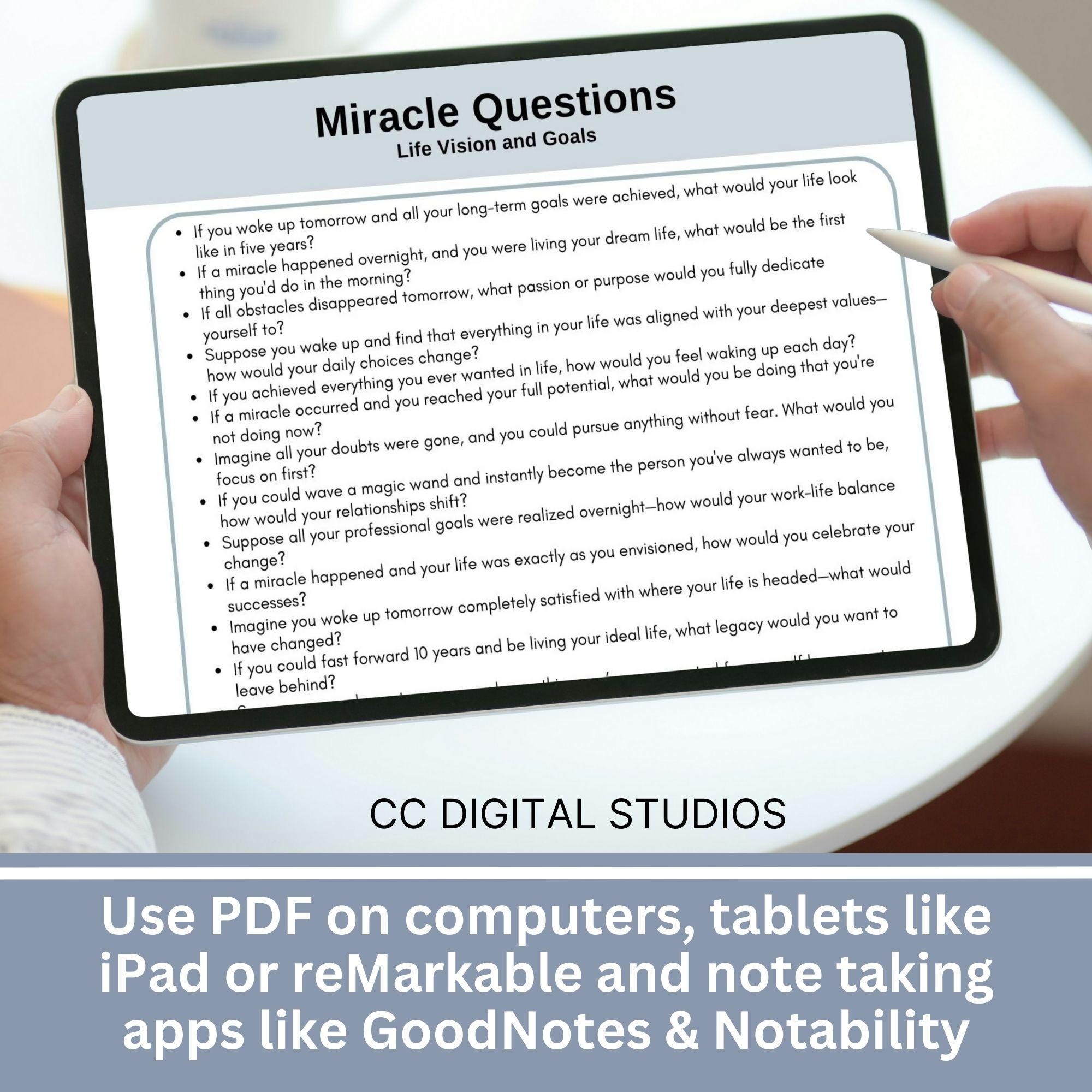 Miracle Questions Therapy Cheat Sheet: Counseling Resource (printable ...