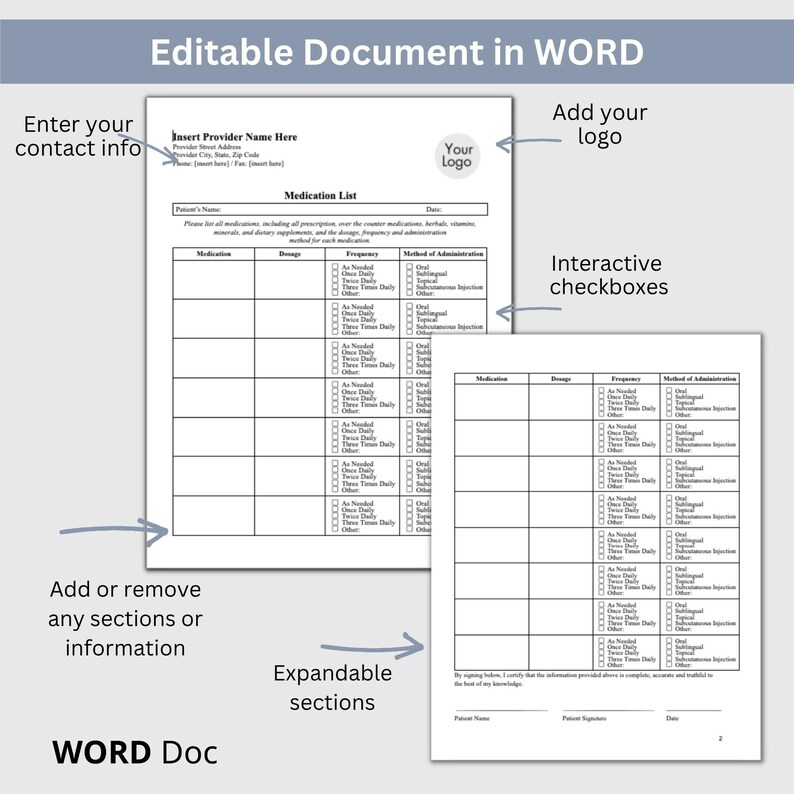 Close up of daily medication chart with tidy lines for AM noon PM bedtime, checkboxes for taken or skipped, notes for side effects and missed doses, helping caregivers and patients stay consistent and reduce medication errors