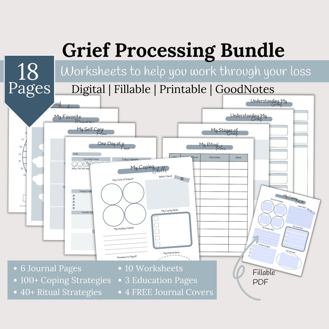 Grief Processing Worksheets Coping Skills Grief Therapy Etsy Grief Processing Worksheets Coping Skills Grief Therapy Etsy