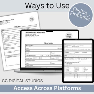 Mental Health Client Intake Form: Therapy Office Template (google Doc ...