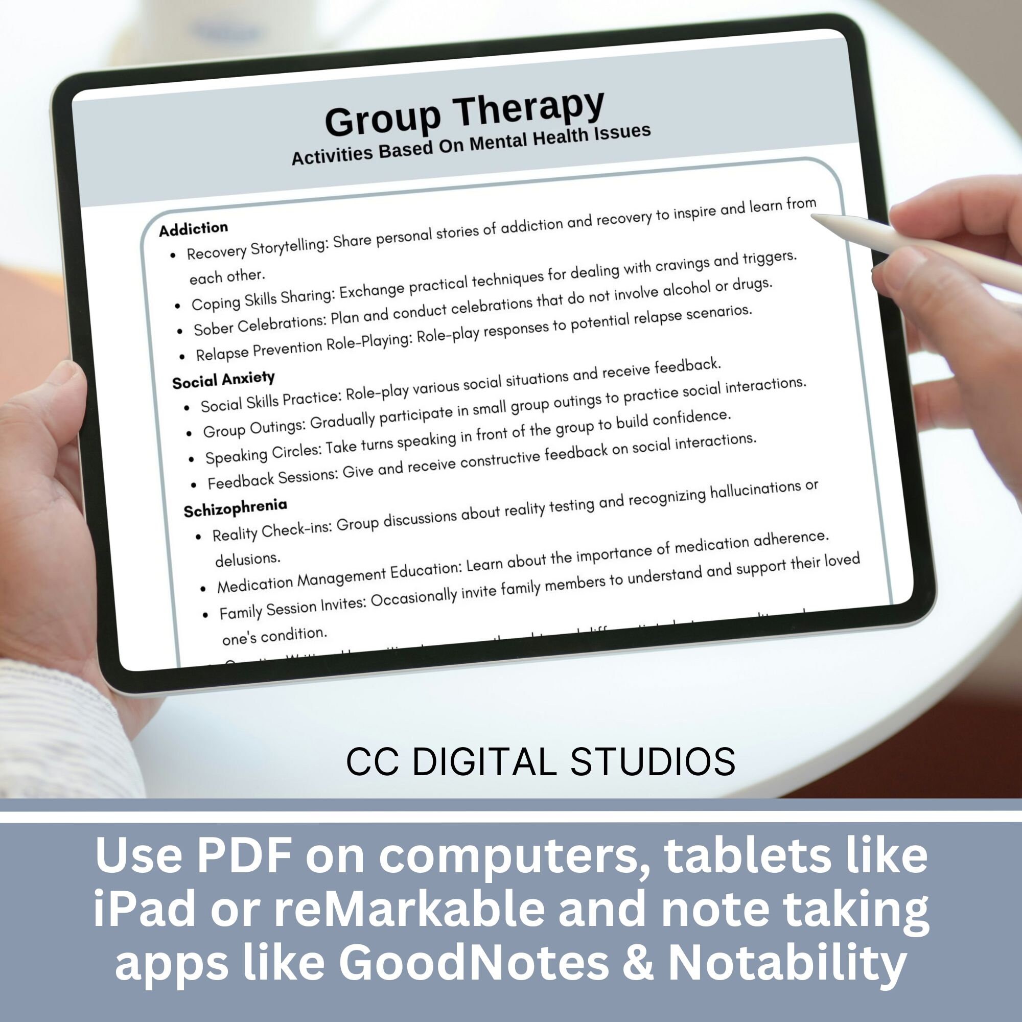 Mental Health Group Therapy Activity Ideas Therapist Tools digital 