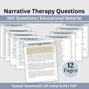 Narrative Therapy Questions Questions Guide Story Reauthoring Prompts Client Agency Healing Tool