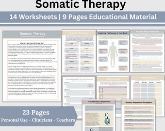Somatic Therapy Worksheets: Felt Senses, Trauma, Emotional Regulation (Digital Download)
