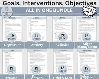 Therapy Treatment Planning Cheat Sheet: Goals, Interventions, Objectives (Digital Download)