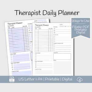 Therapist Daily Appointment Planner, Daily Clinical Planning Tool, Therapist Organization, Counselor Planner, Therapy Appointment Template