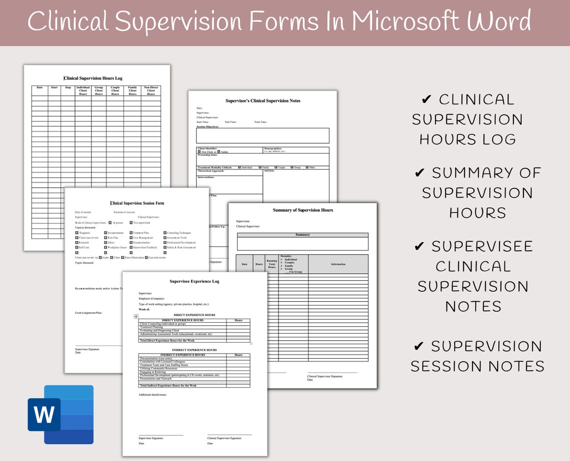 Clinical Supervision Note Template Clinical Licensure Hours Etsy UK Clinical Supervision Note Template Clinical Licensure Hours Etsy UK