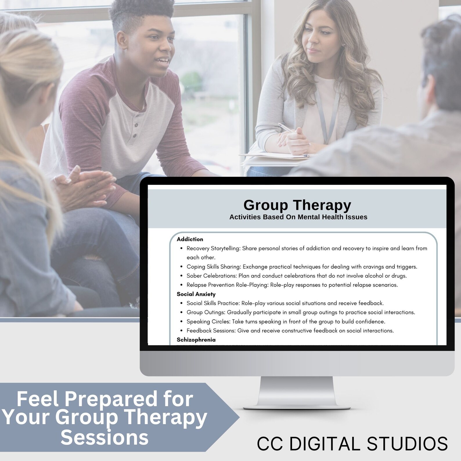 Mental Health Group Therapy Activity Ideas Therapist Tools digital 