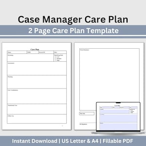 Fillable Care Plan Template: Case Manager & Social Worker (PDF)