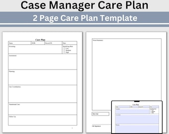 Fillable Care Plan Template: Case Manager & Social Worker (PDF)