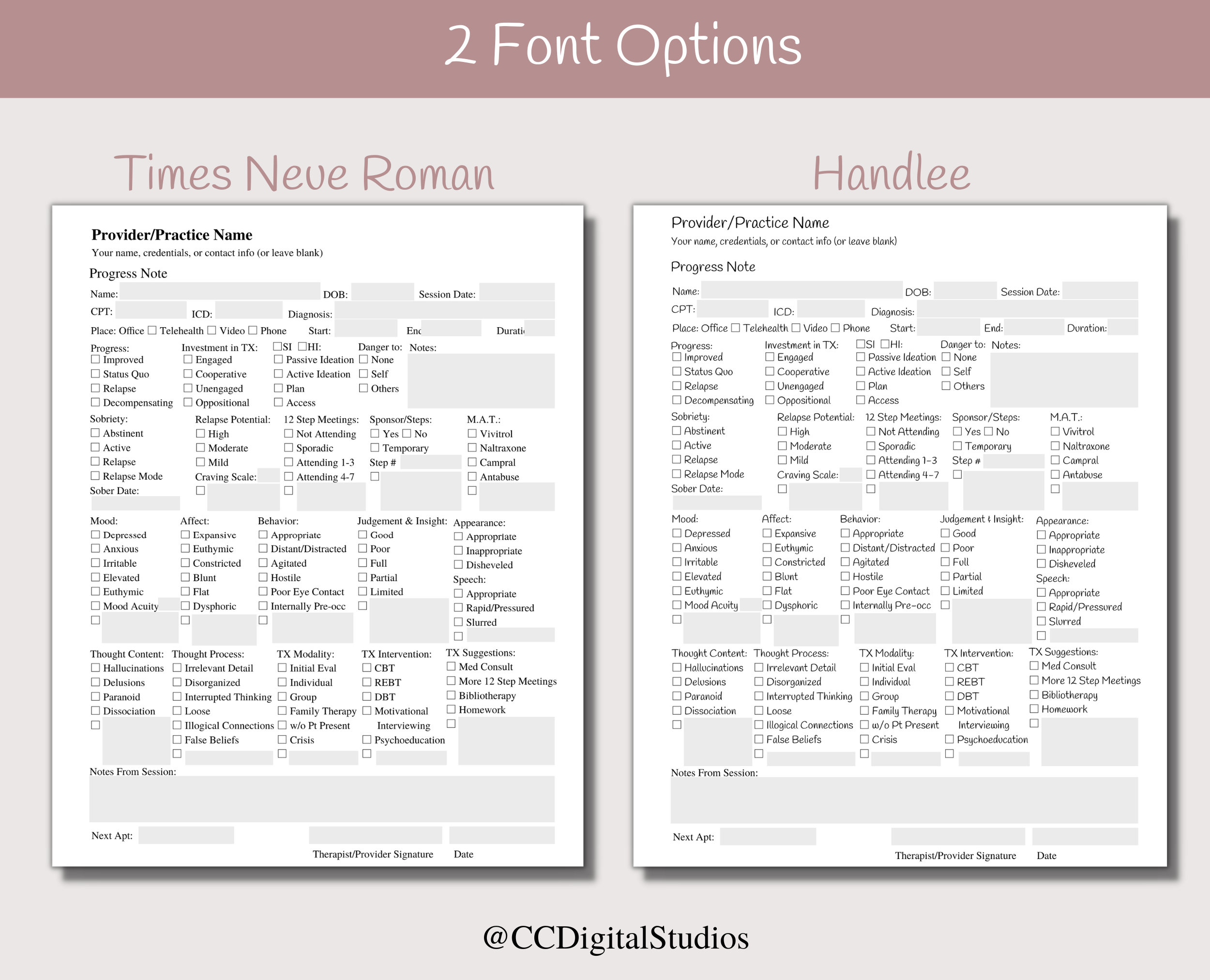 Addiction Counselor Progress Note, Client Progress Note Template ...