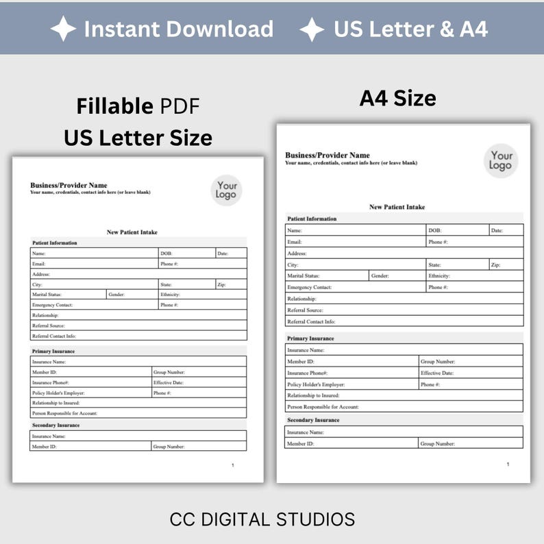 Pt Client Intake Form Therapist Client Intake Form: Fillable PDF Template for PT & OT Offices ...