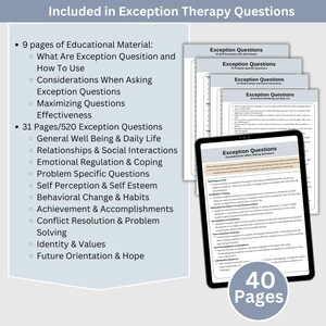 Solution Focused Exception Therapy Questions Cheat Sheets, Counseling ...