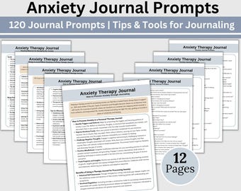 CBT Anxiety Journal Prompts: Geführte Selbstreflexion (druckbares PDF)