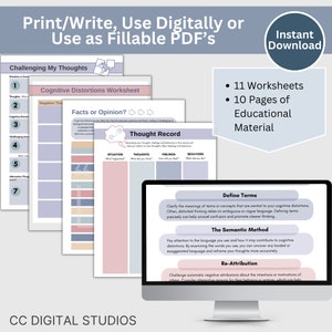 cognitive distortion therapy worksheets are designed to help you gain insight into and challenge your thinking patterns.  Crafted to guide you through the process of identifying and addressing specific cognitive distortions