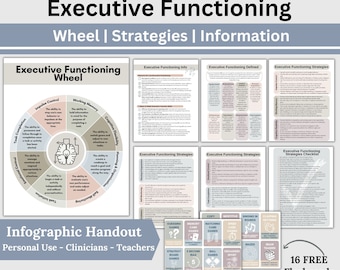 Schede di lavoro per la terapia cognitivo-comportamentale (CBT) per adulti con ADHD e funzionamento esecutivo, psicoterapia, risorse neurodivergenti, consulenza scolastica e schede di lavoro per la terapia