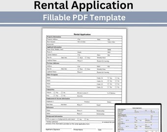 Rental Application Template: Landlord Tenant Screening Form (Digital Download, US Letter/A4 Size)