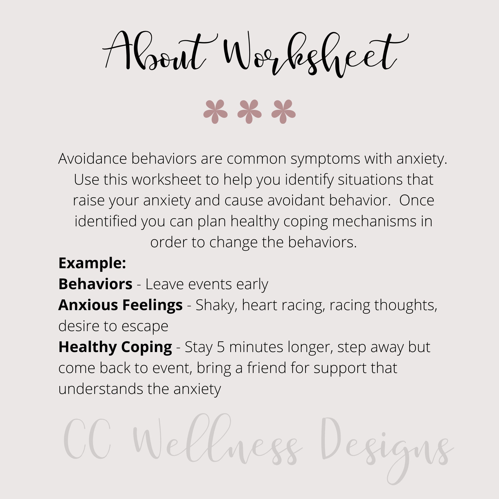 Avoidance Behaviors Instant Downloads Mental Health Etsy