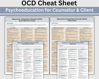 OCD Therapie Spickzettel: Ratgeber & Klient Psychoedukation (Digitaler Download)