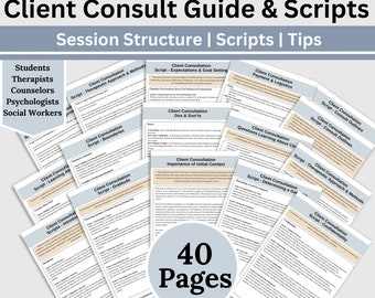 Therapist Client Consult Guide & Scripts: Intake Questions (Digital Download)