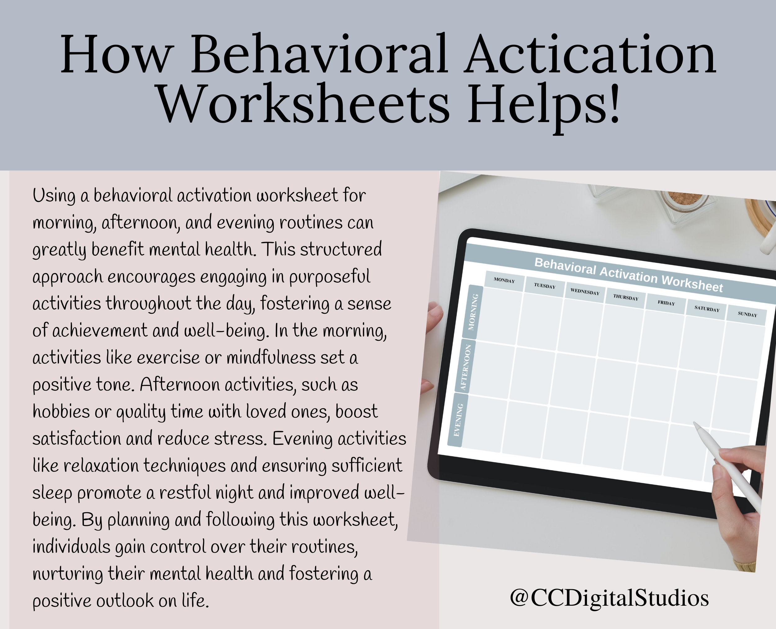 Behavioral activation worksheet cognitive behavioral therapy worksheet
