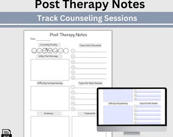Therapy Session Reflection Log: Mental Health Journaling Worksheet (Fillable PDF, Printable, Digital Download)