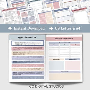 Inner Critic therapy resources, rooted in CBT, empower you to silence your inner critic, boost self-esteem, and foster self-compassion. Counseling office therapy  resources