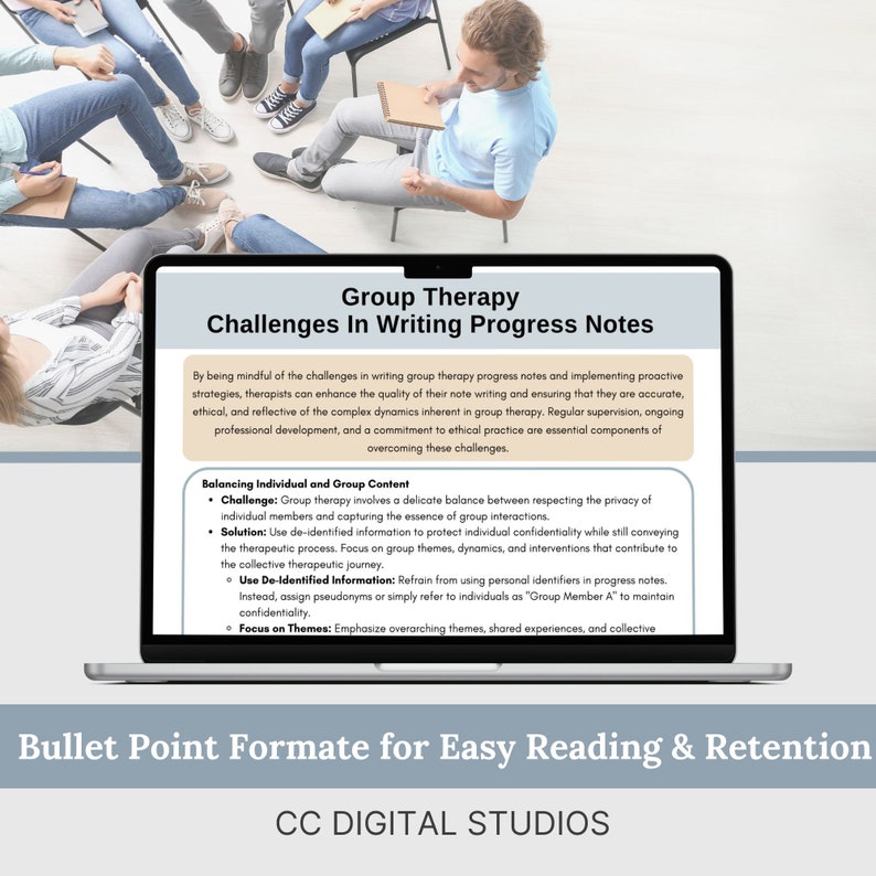 Group Therapy Progress Note Guide: Therapist Documentation (digital ...
