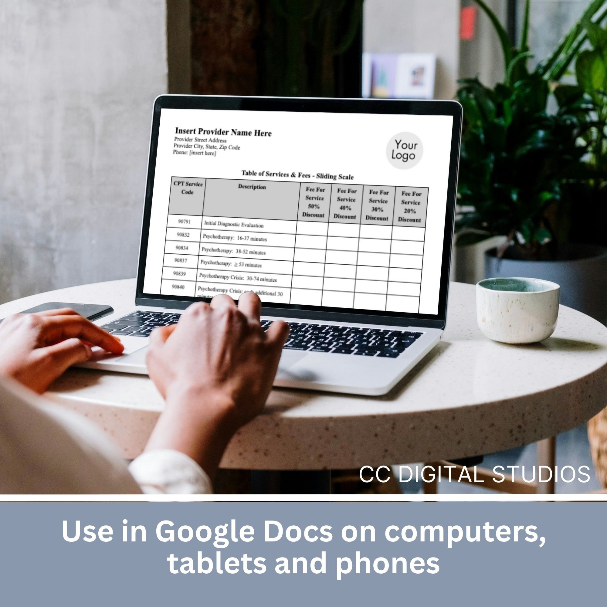 Clinical Fees Template: Sliding Scale for Therapists (google Doc) - Etsy