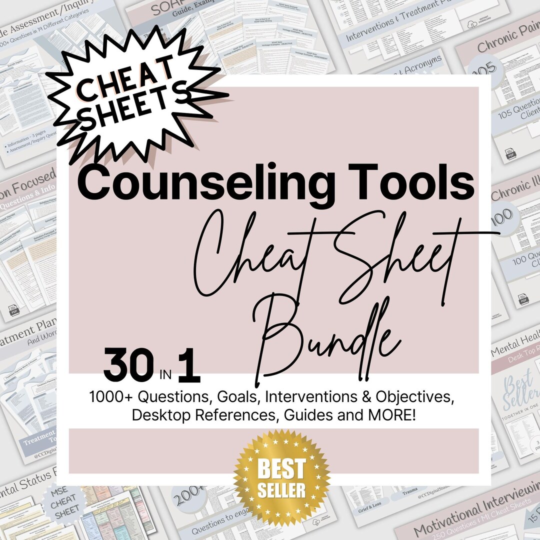 Therapy Session Guide Bundle: Counseling Worksheets & Intervention ...